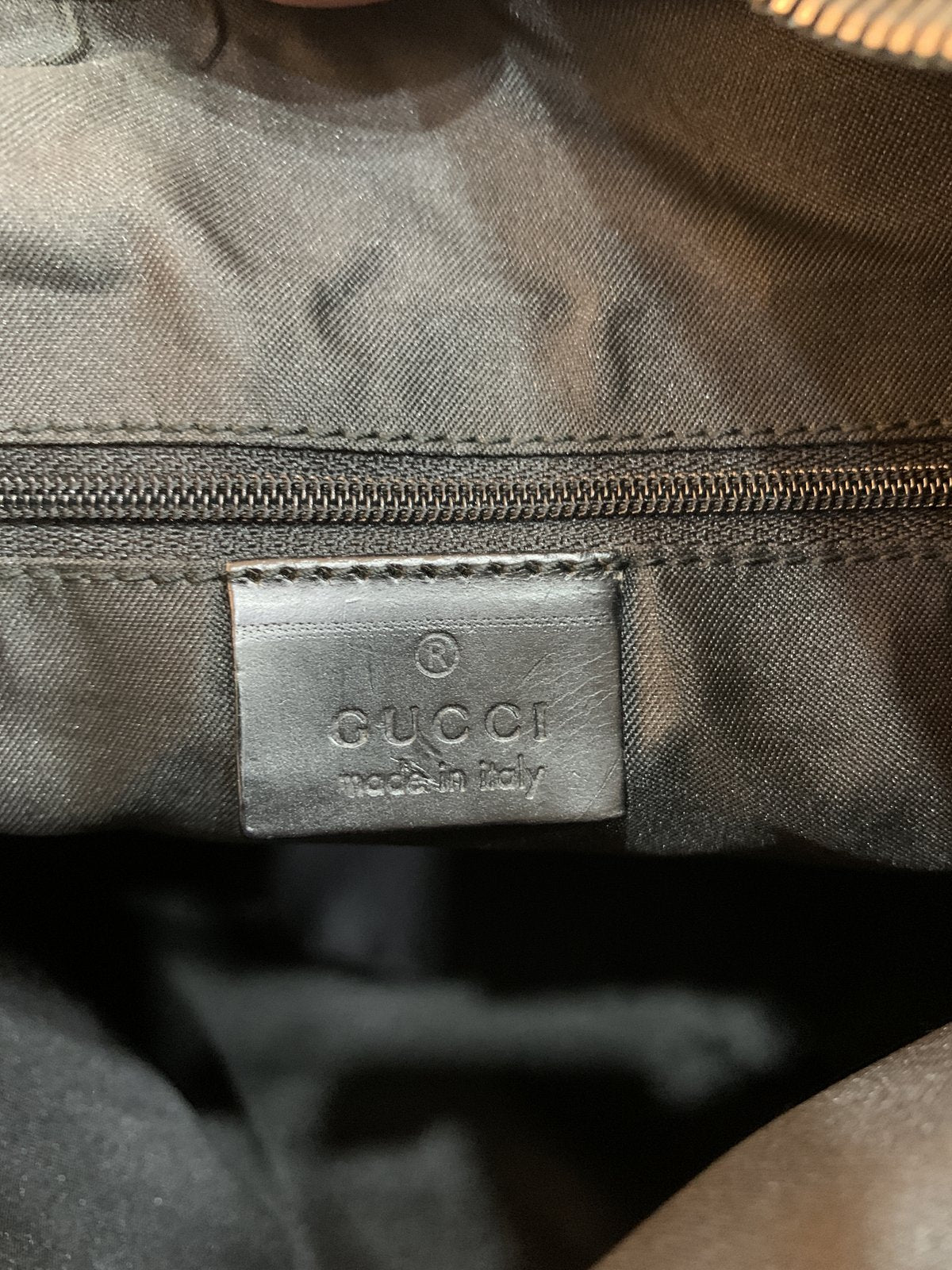 Gucci borsa a spalla in tessuto GG e pelle di colore nera - AgeVintage