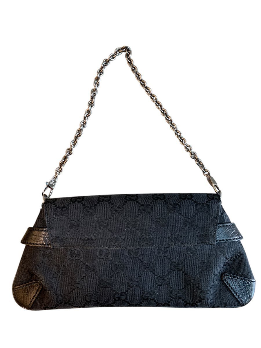 Gucci Horsebit Pochette Chain in tessuto GG e pelle - AgeVintage