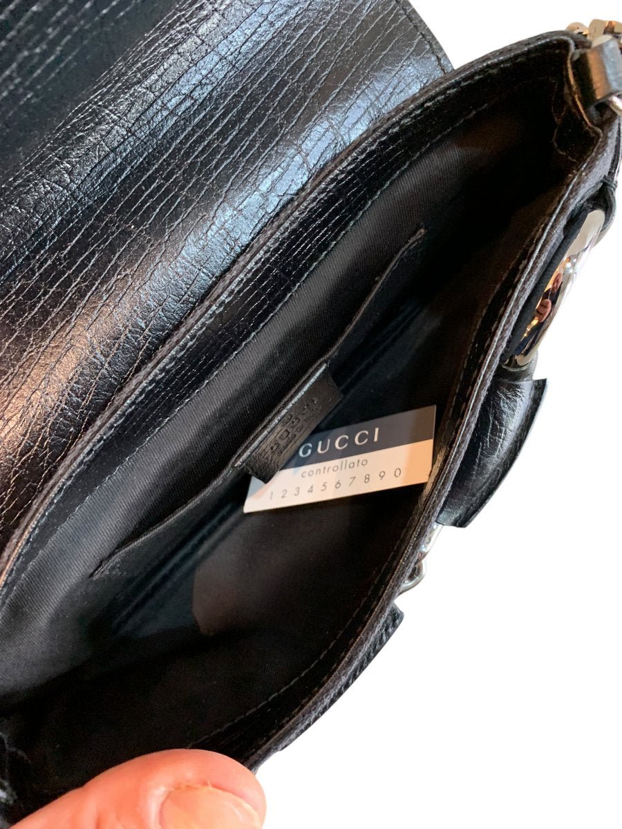 Gucci Horsebit Pochette Chain in tessuto GG e pelle - AgeVintage