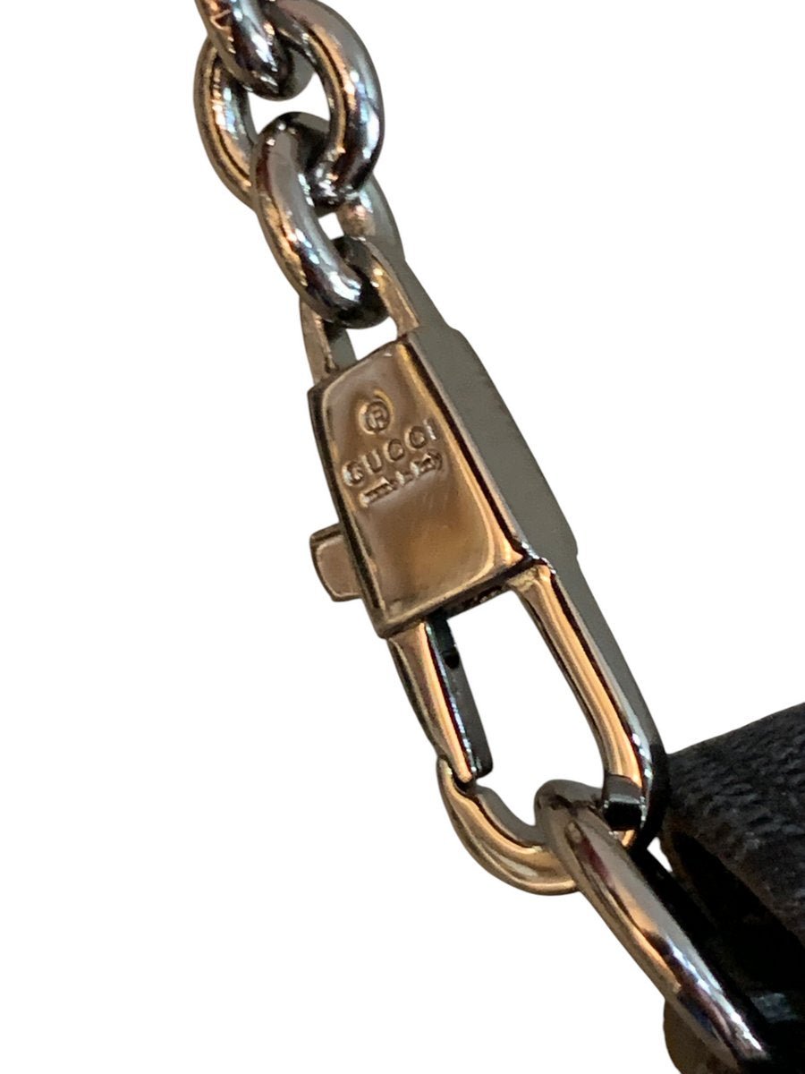 Gucci Horsebit Pochette Chain in tessuto GG e pelle - AgeVintage