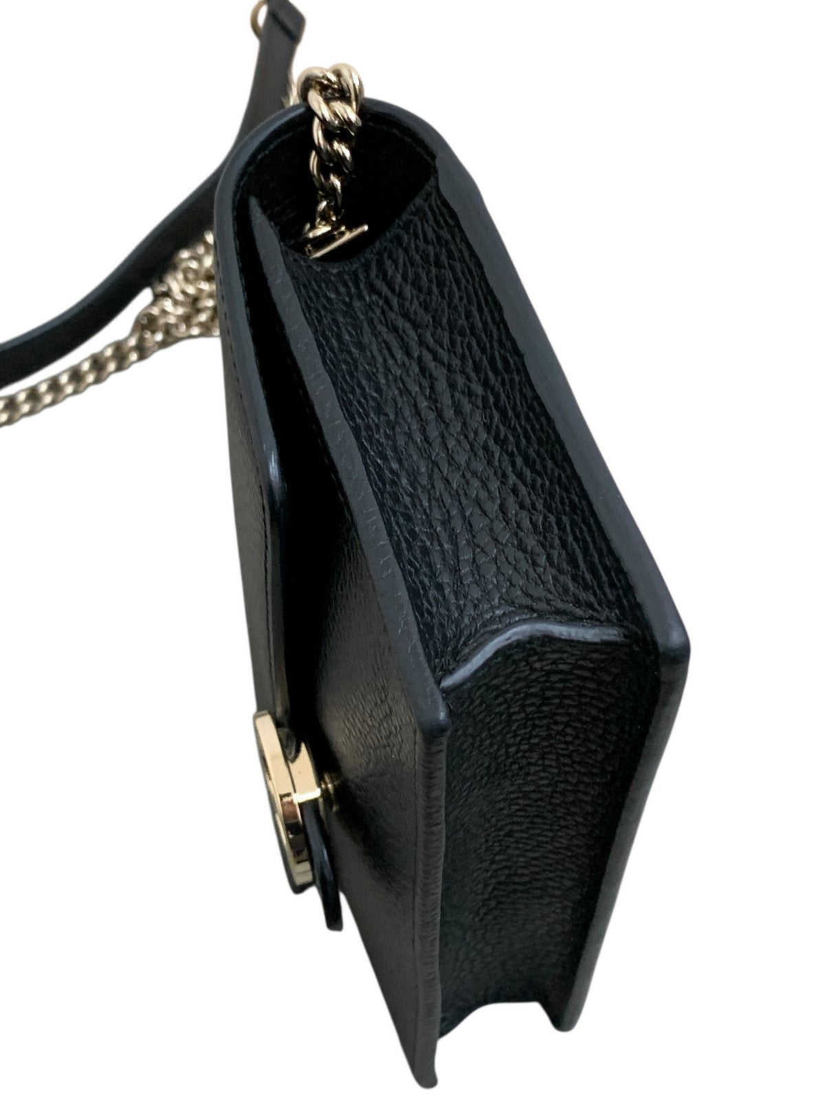 Gucci Interlocking Borsa wallet chain in pelle nera - AgeVintage