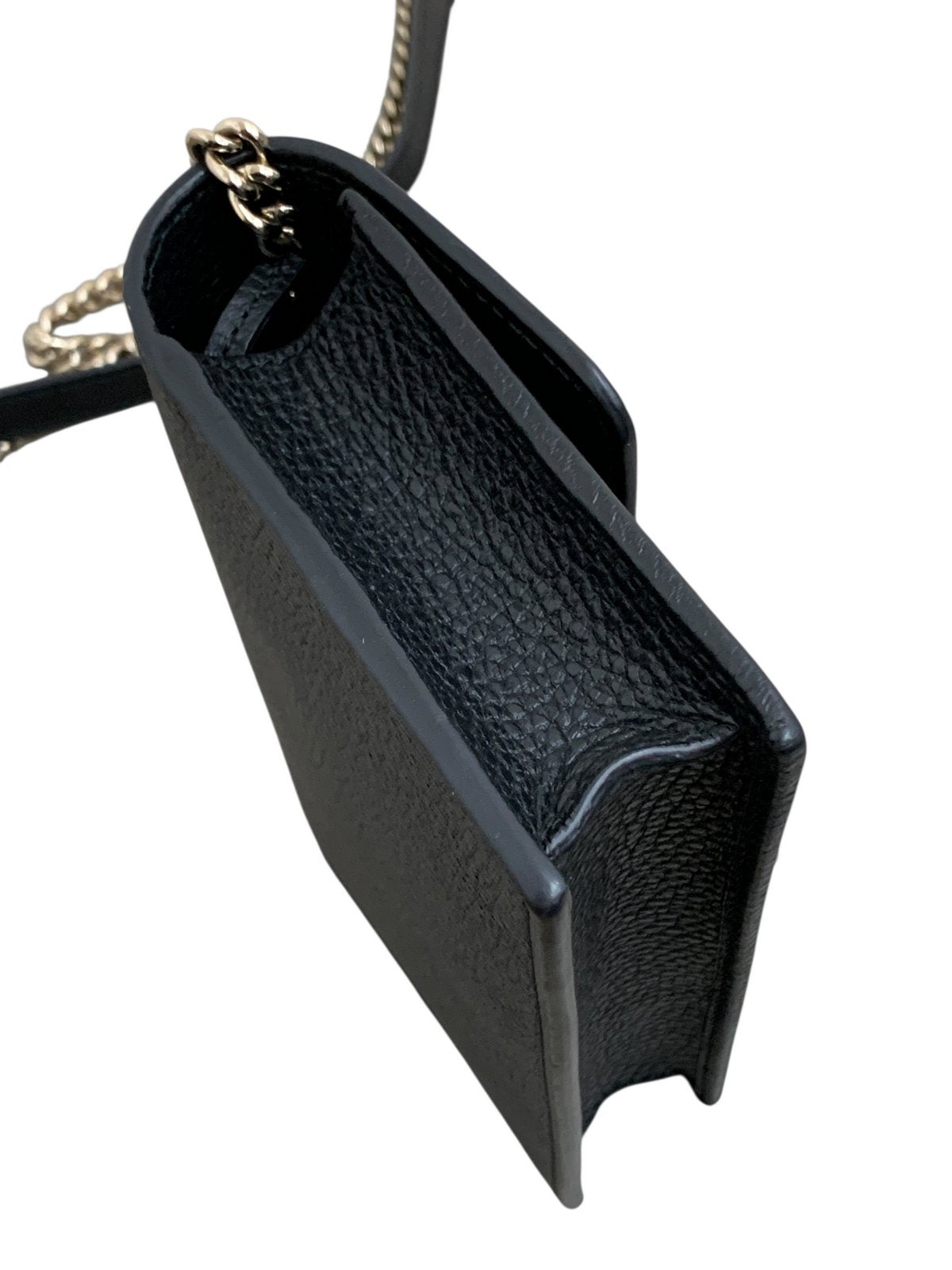 Gucci Interlocking Borsa wallet chain in pelle nera - AgeVintage