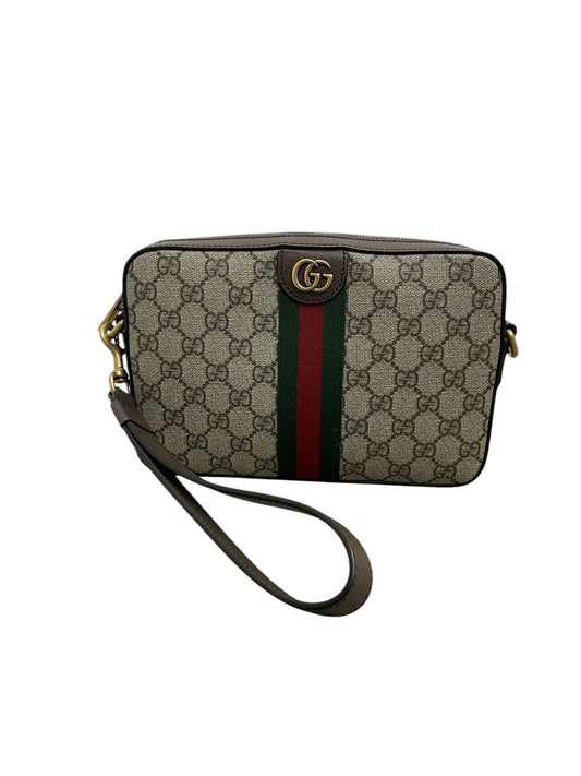 Pochette da uomo Gucci Ophidia frontale con cinturino da polso - agevintage