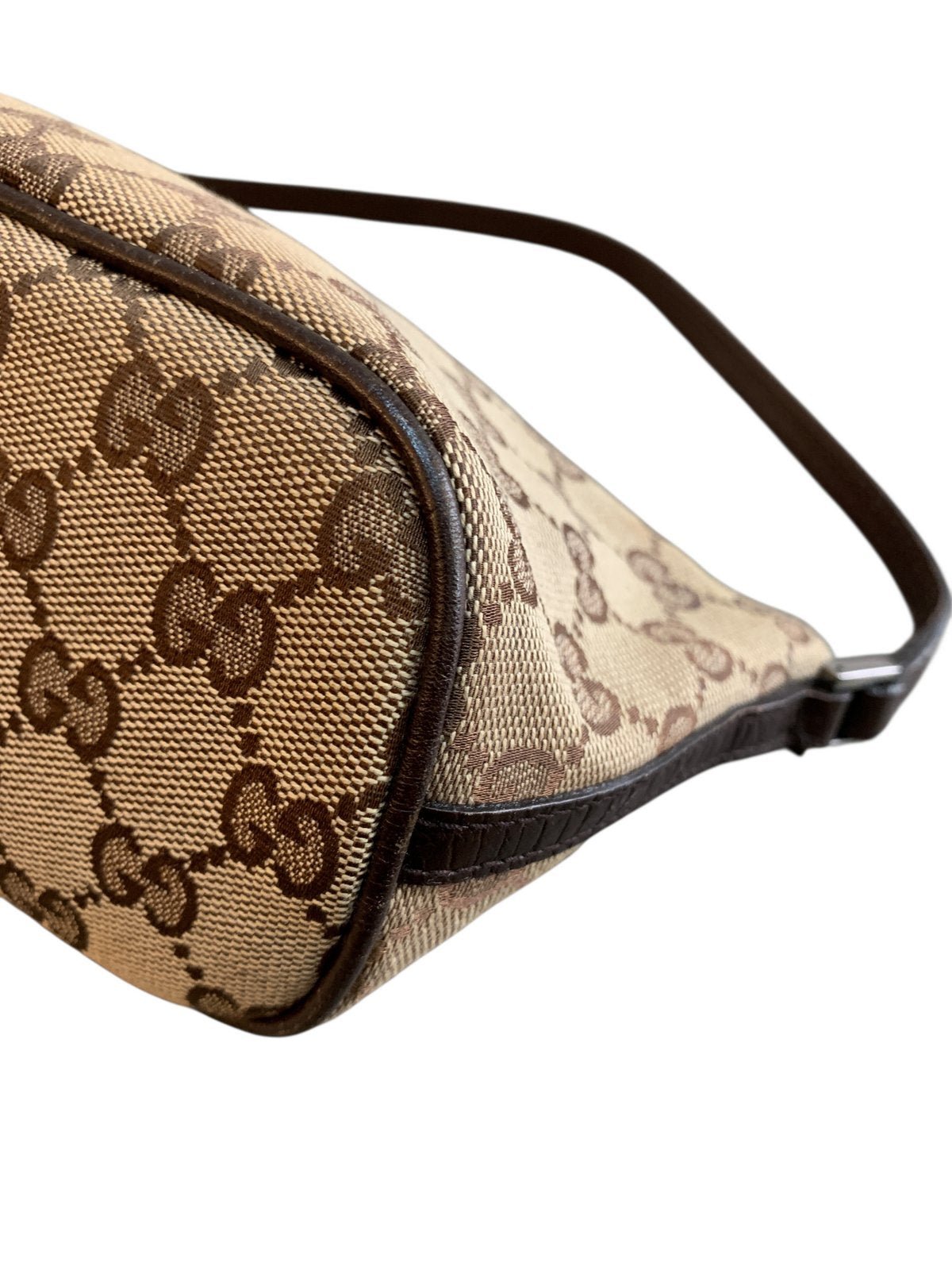 Gucci pochette in tela GG colore beige ebano - AgeVintage