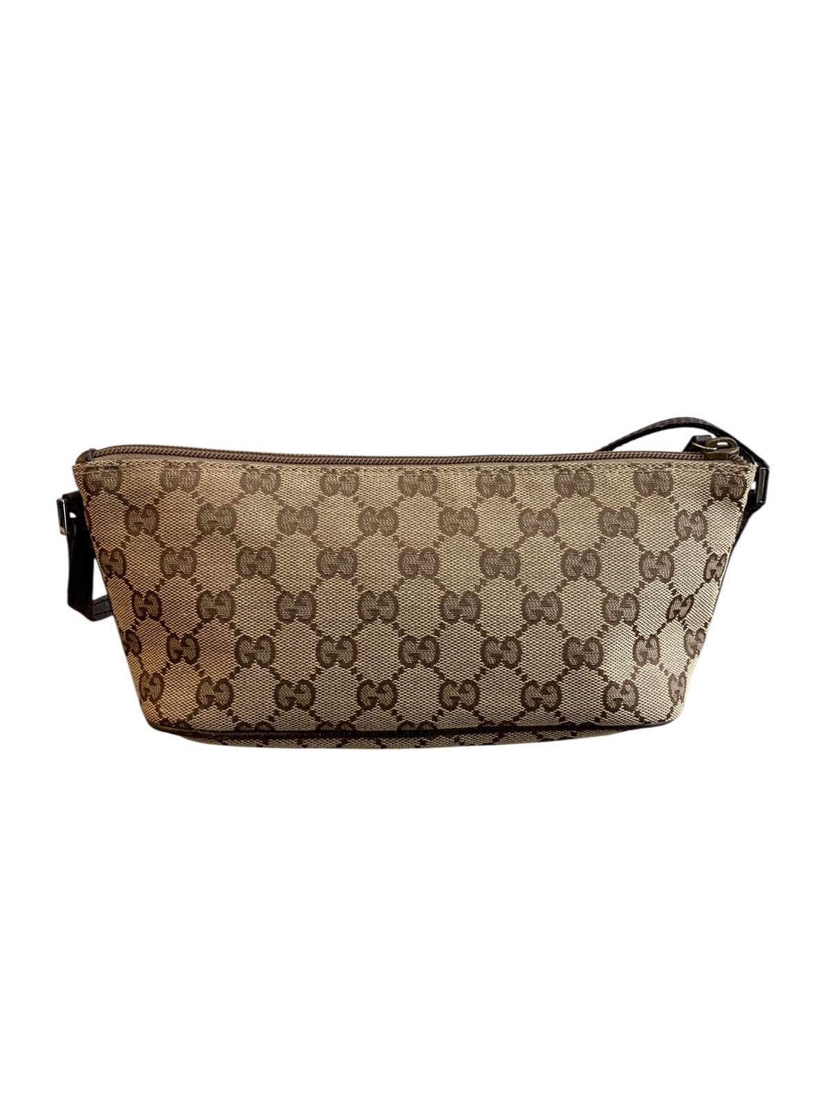 Gucci pochette in tela GG colore beige ebano - AgeVintage
