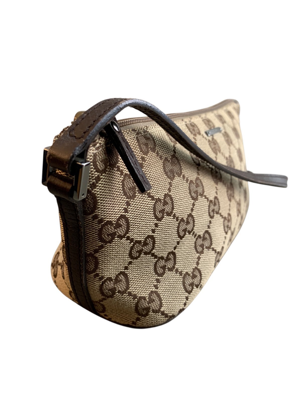 Gucci pochette in tela GG colore beige ebano - AgeVintage