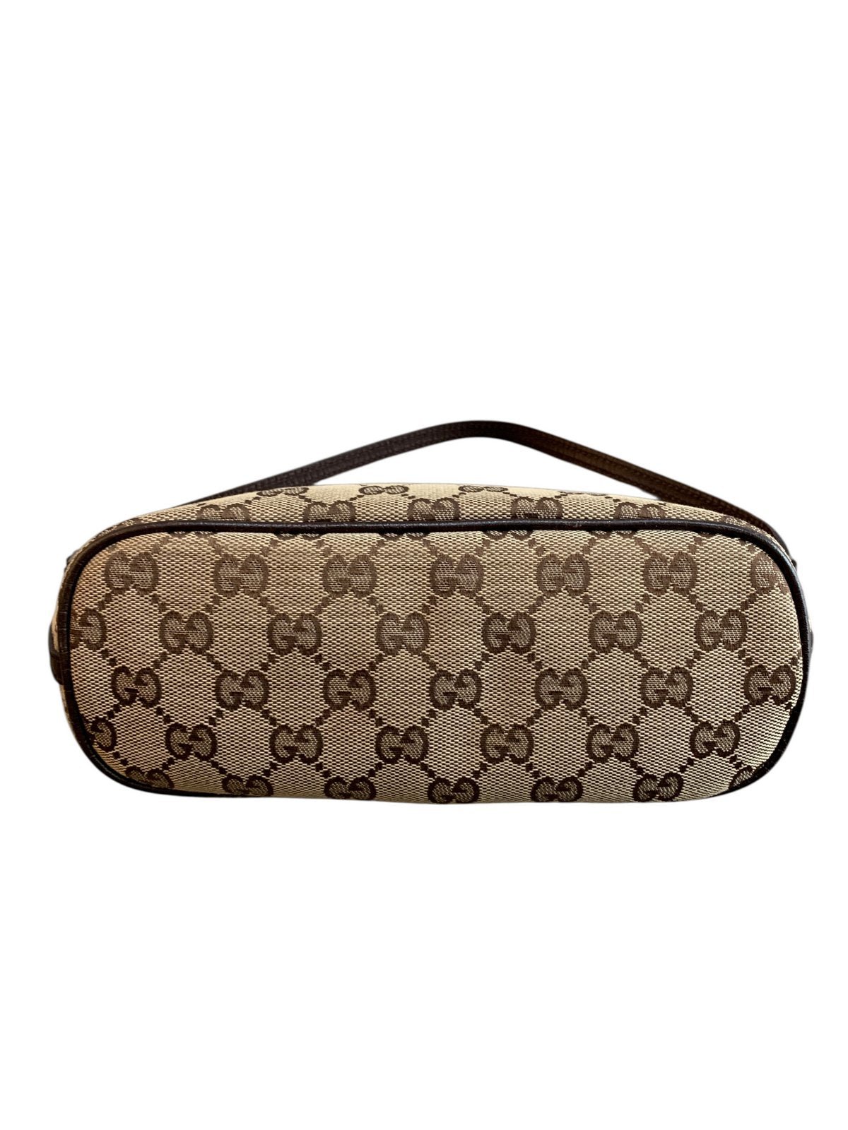 Gucci pochette in tela GG colore beige ebano - AgeVintage
