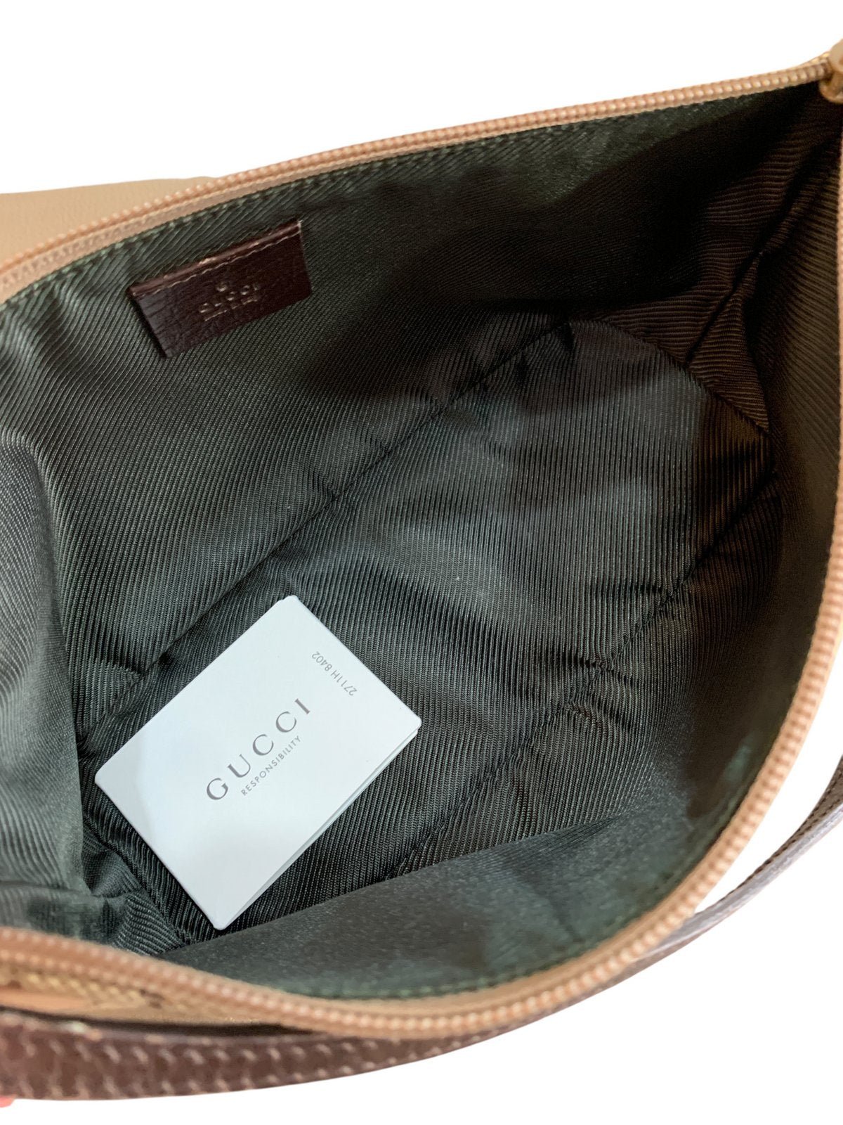 Gucci pochette in tela GG colore beige ebano - AgeVintage