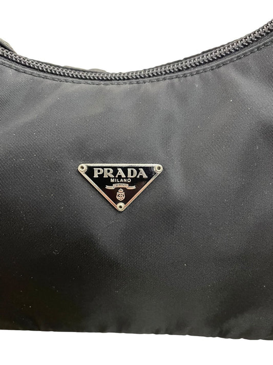 Prada Mini Hobo in Nylon Nero - AgeVintage
