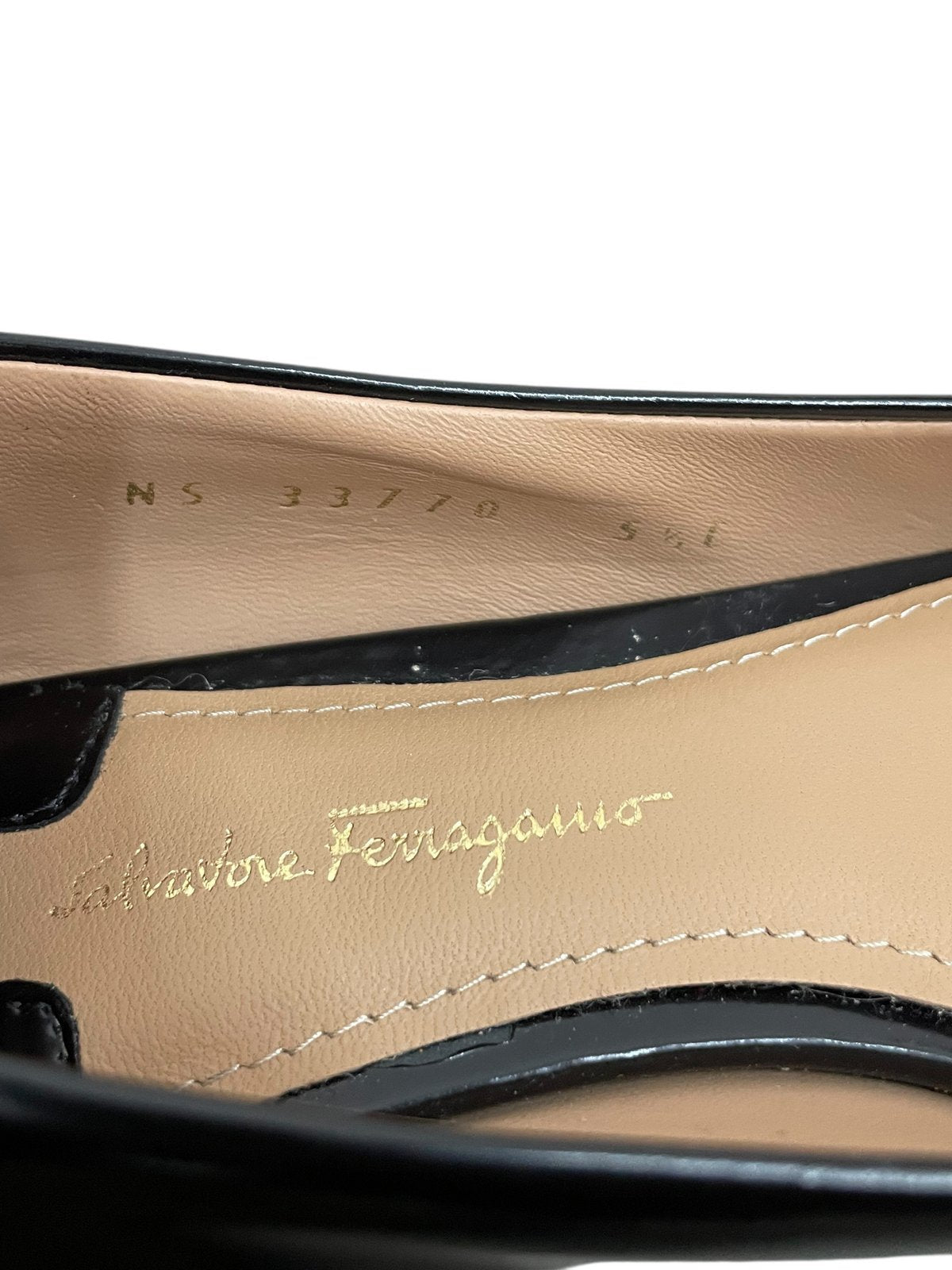 Salvatore Ferragamo scarpe ballerine in pelle liscia colore nero misura 5.5 (IT 36) - AgeVintage