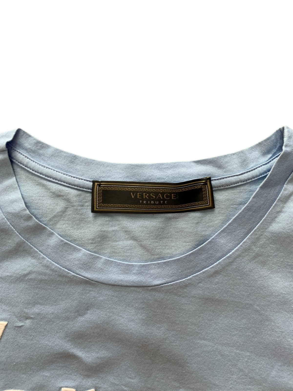 Versace Tribute shirt colore azzurra tg 40 - AgeVintage
