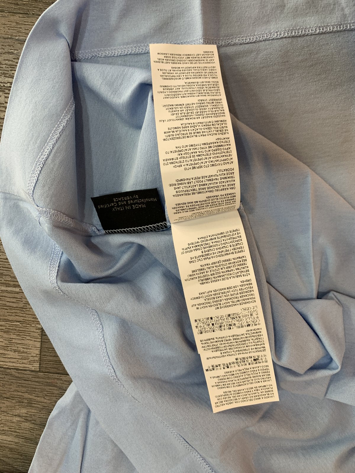 Versace Tribute shirt colore azzurra tg 40 - AgeVintage