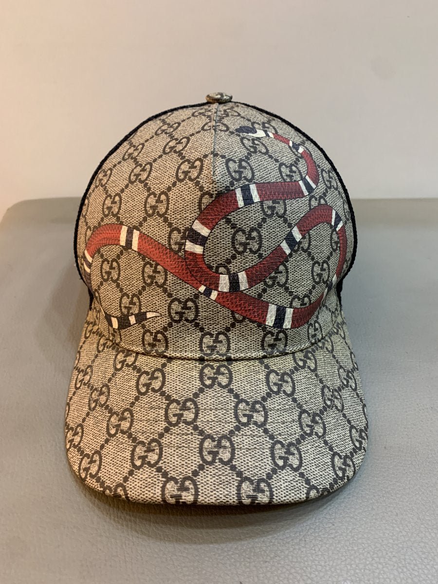 Gucci berretto in tela stampa snake - AgeVintage