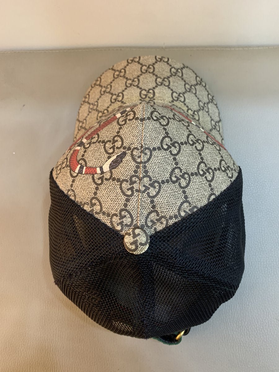 Gucci berretto in tela stampa snake - AgeVintage