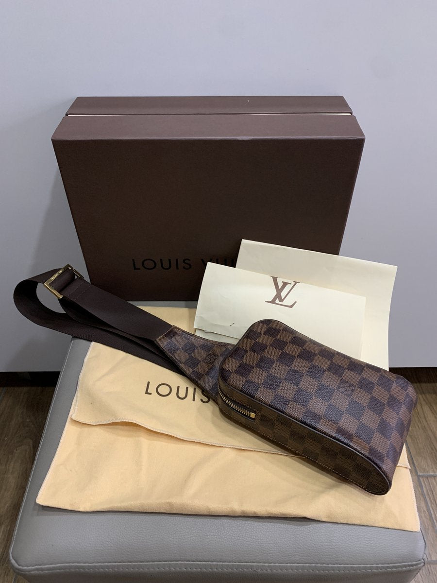 Louis Vuitton Geronimo tracolla in damier ebene - AgeVintage