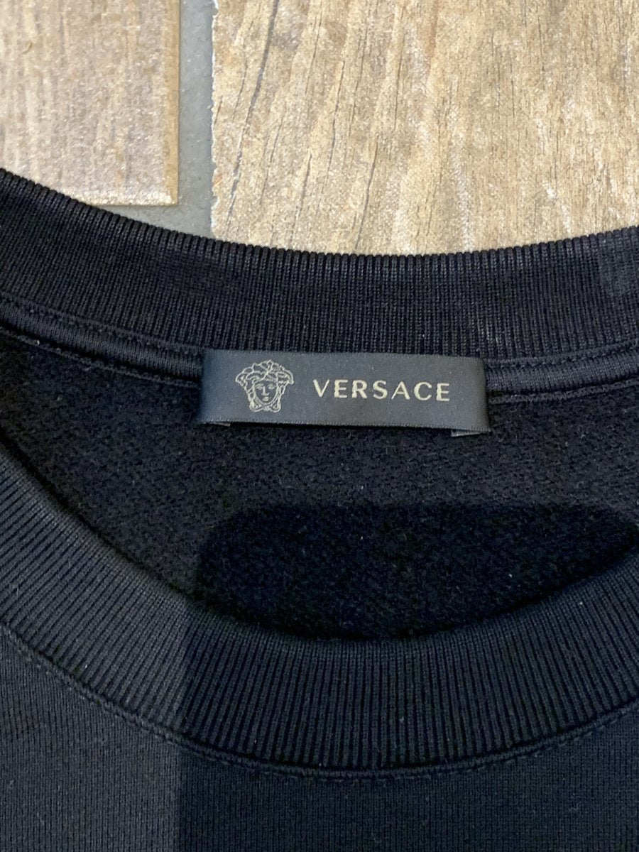 Versace Felpa in cotone con logo ricamato tg. M - AgeVintage