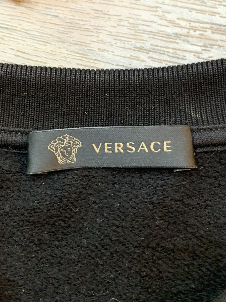 Versace Felpa in cotone con logo ricamato tg. M - AgeVintage