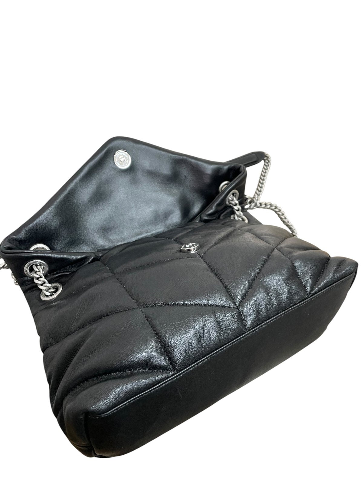 Saint Laurent LouLou Puffer Small in pelle colore nera