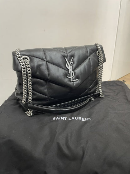 Saint Laurent LouLou Puffer Small in pelle colore nera