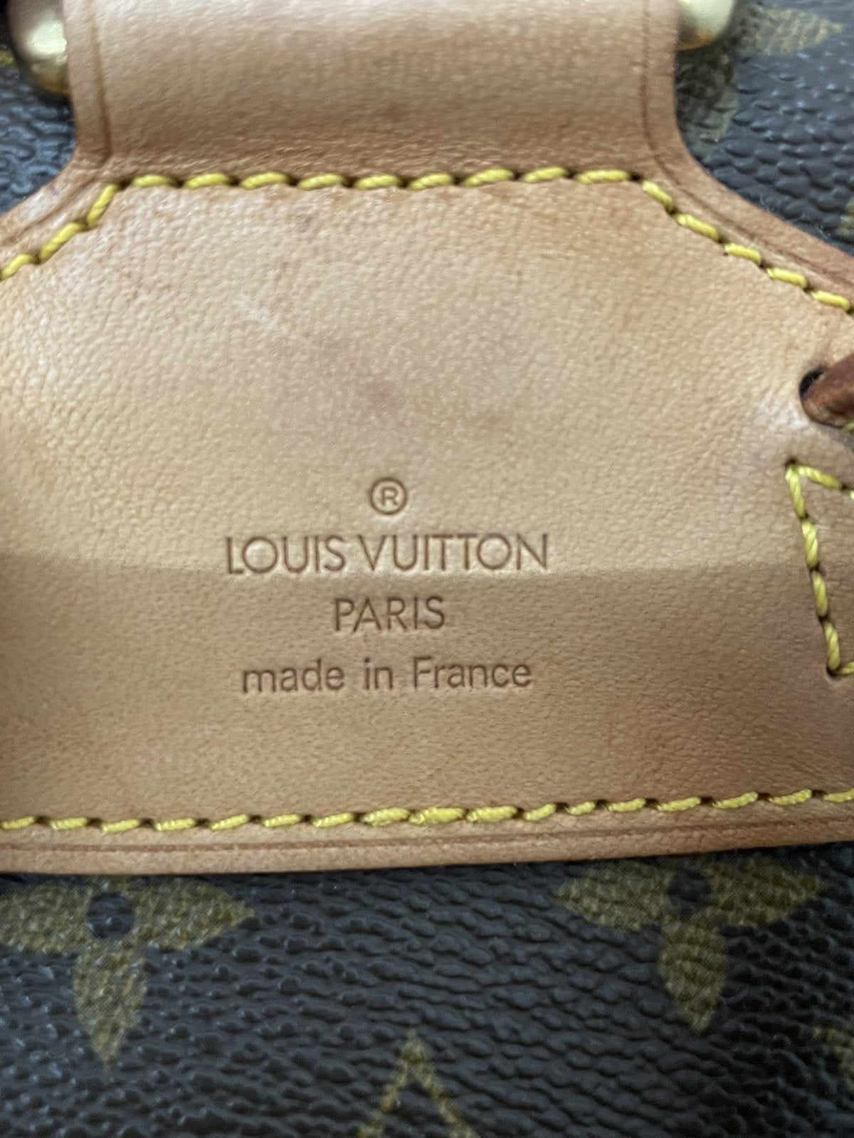 Zaino Louis Vuitton Montsouris MM Monogram originale usato, targhetta 
