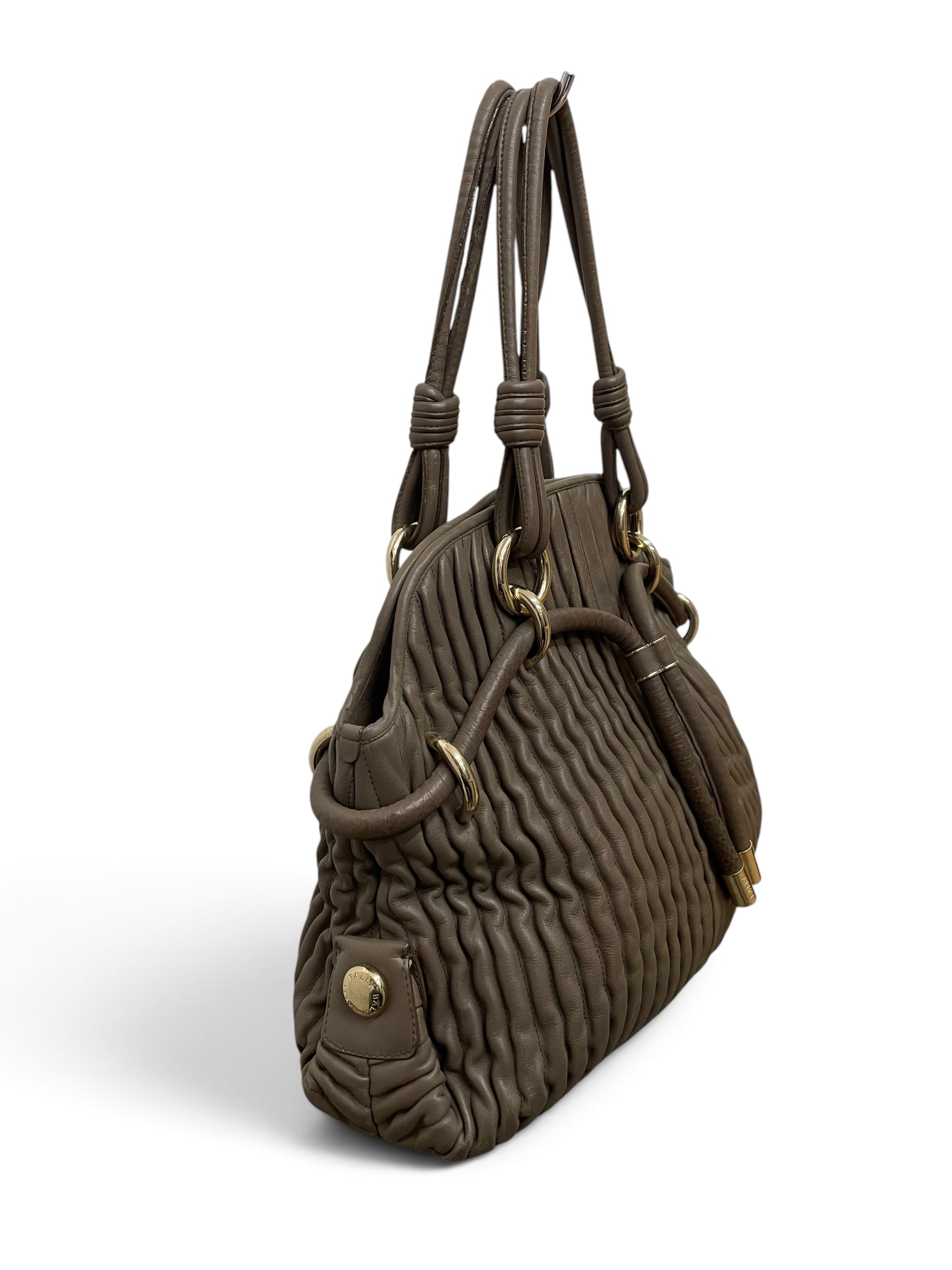 Borsa Bally Zante pelle fango vista laterale
