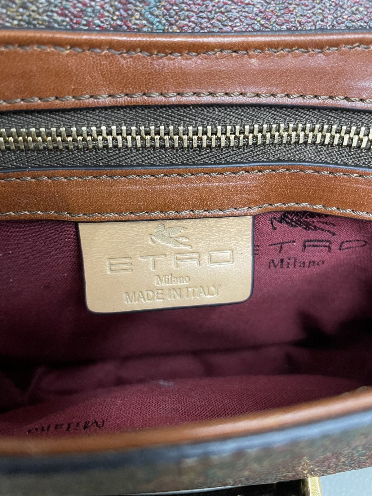 Borsa a Tracolla Etro Pegaso Vintage in Canvas Paisley e Pelle - AgeVintage