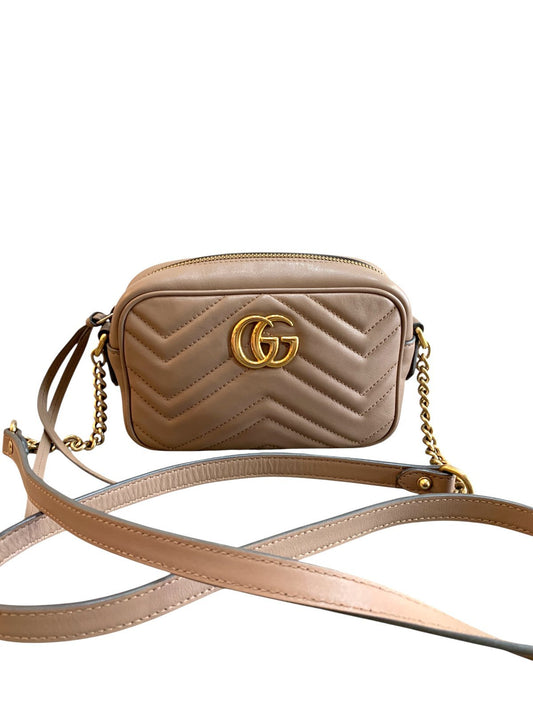 Borsa a tracolla GG Marmont Matelassé piccola in pelle - AgeVintage
