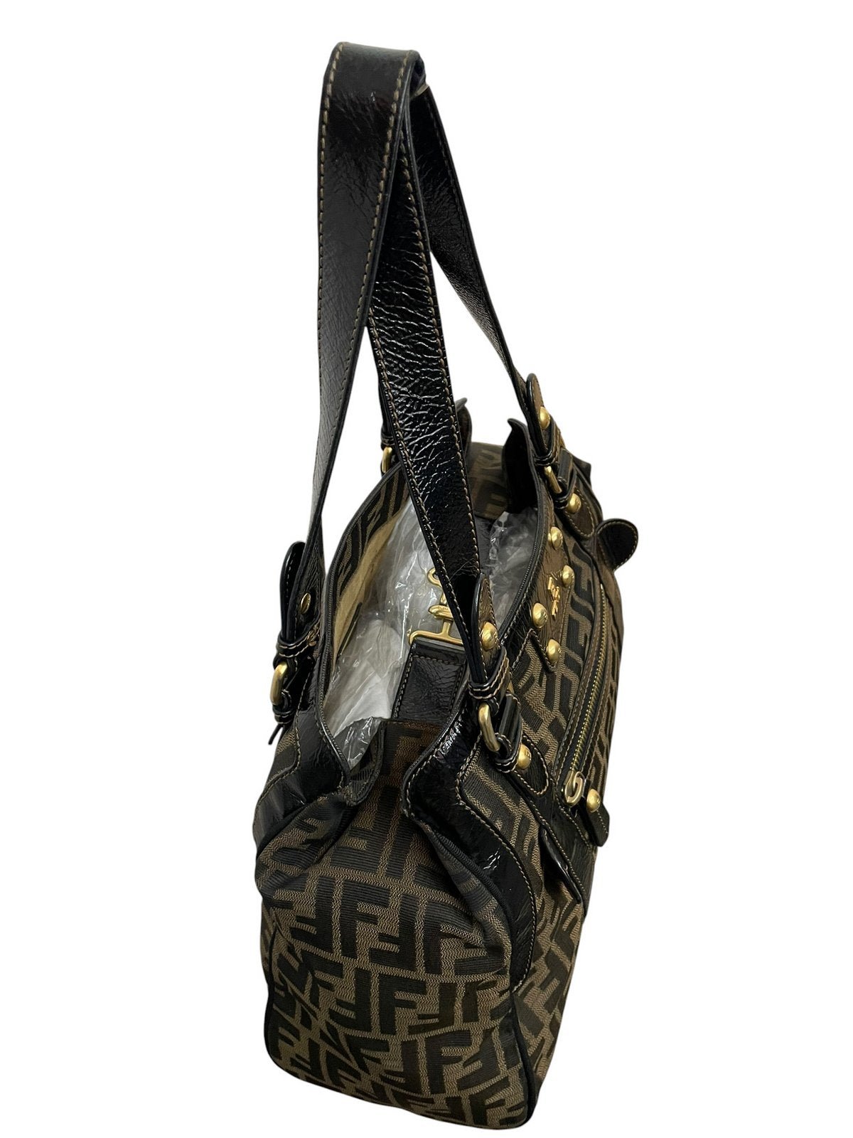Borsa Fendi modello 8BN205 vintage originale - Vista di profilo superiore