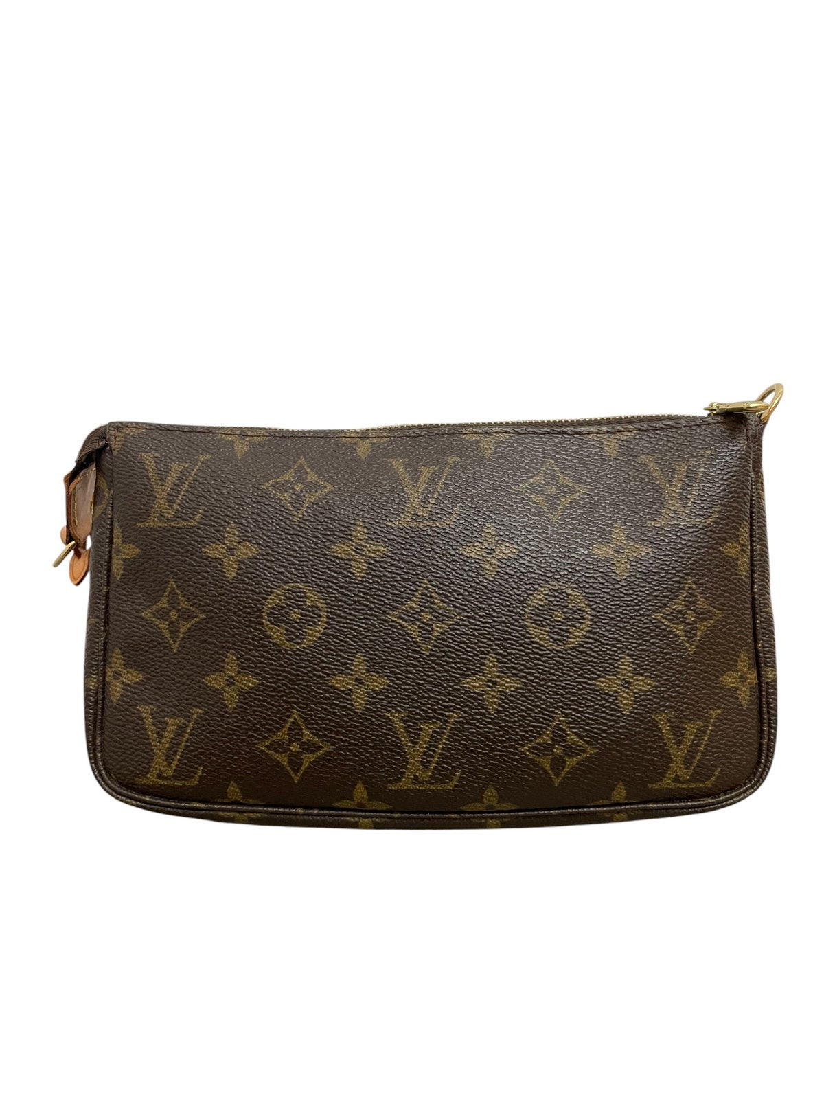 Vista posteriore della borsa Louis Vuitton Pochette Accessoires in tela monogram.