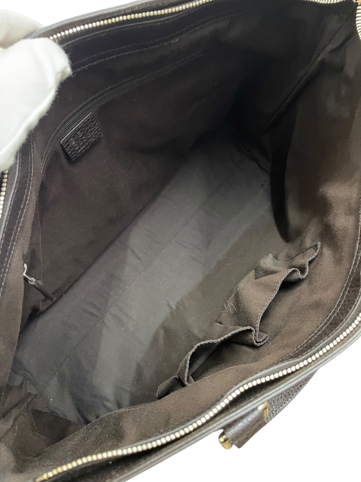 Borsa Tote Gucci Bamboo Pelle Testa di Moro - AgeVintage