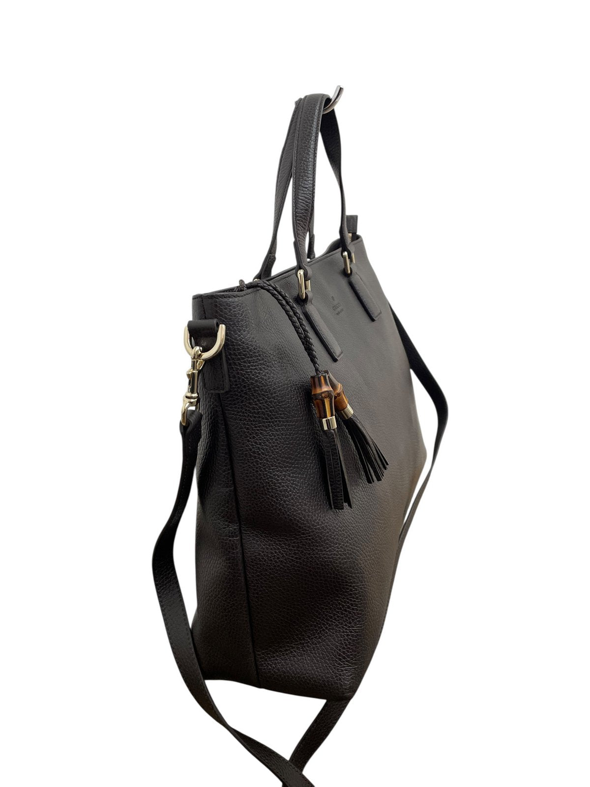 Borsa Tote Gucci Bamboo Pelle Testa di Moro - AgeVintage