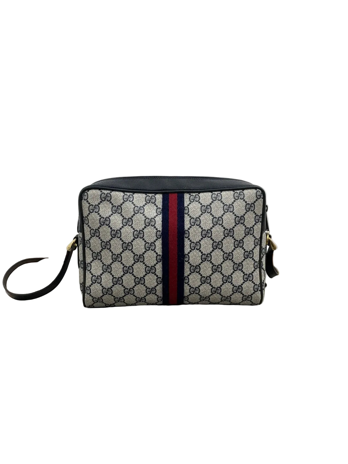 Retro della borsa a tracolla Gucci Vintage Ophidia in canvas monogramma blu