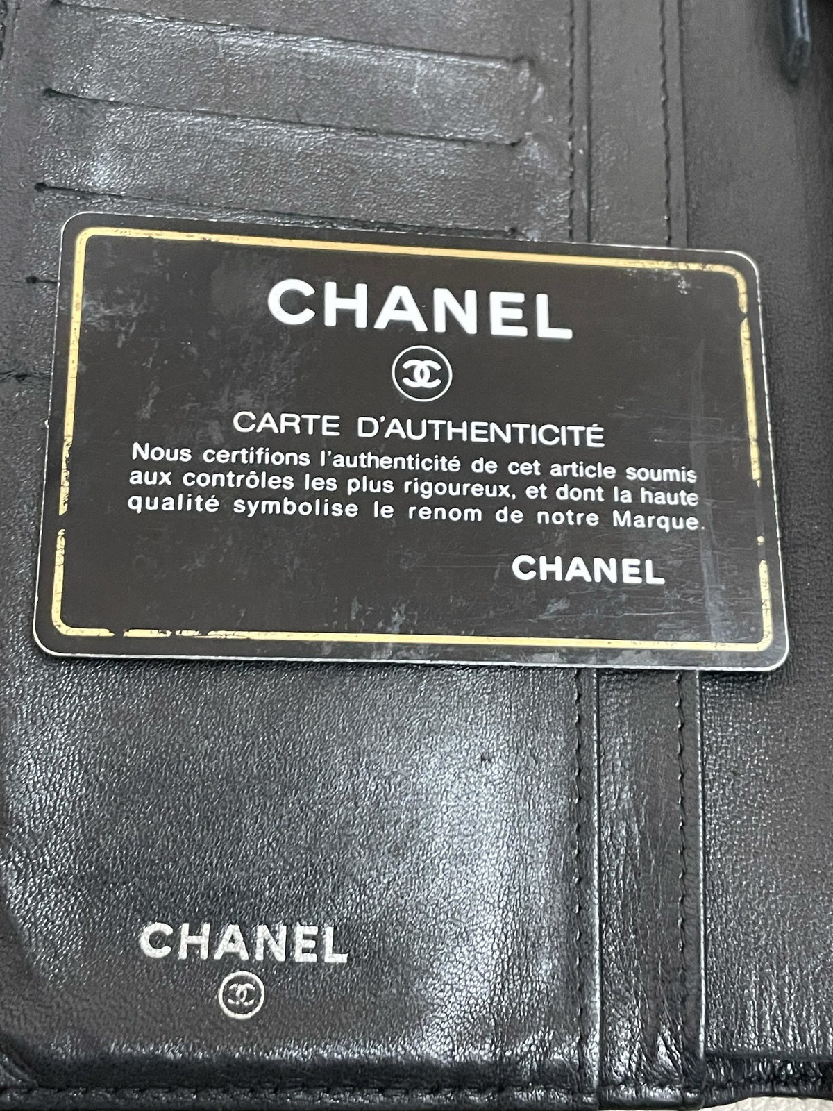 Chanel carte d'authenticité portafoglio Reissue originale