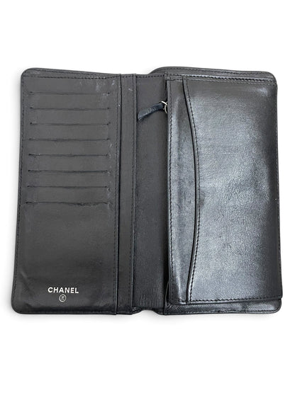 Chanel portafoglio Reissue interno scomparti carte pelle nera