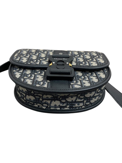 Christian Dior Mini Borsa Gallop in Jacquard Oblique Beige e Nero - AgeVintage