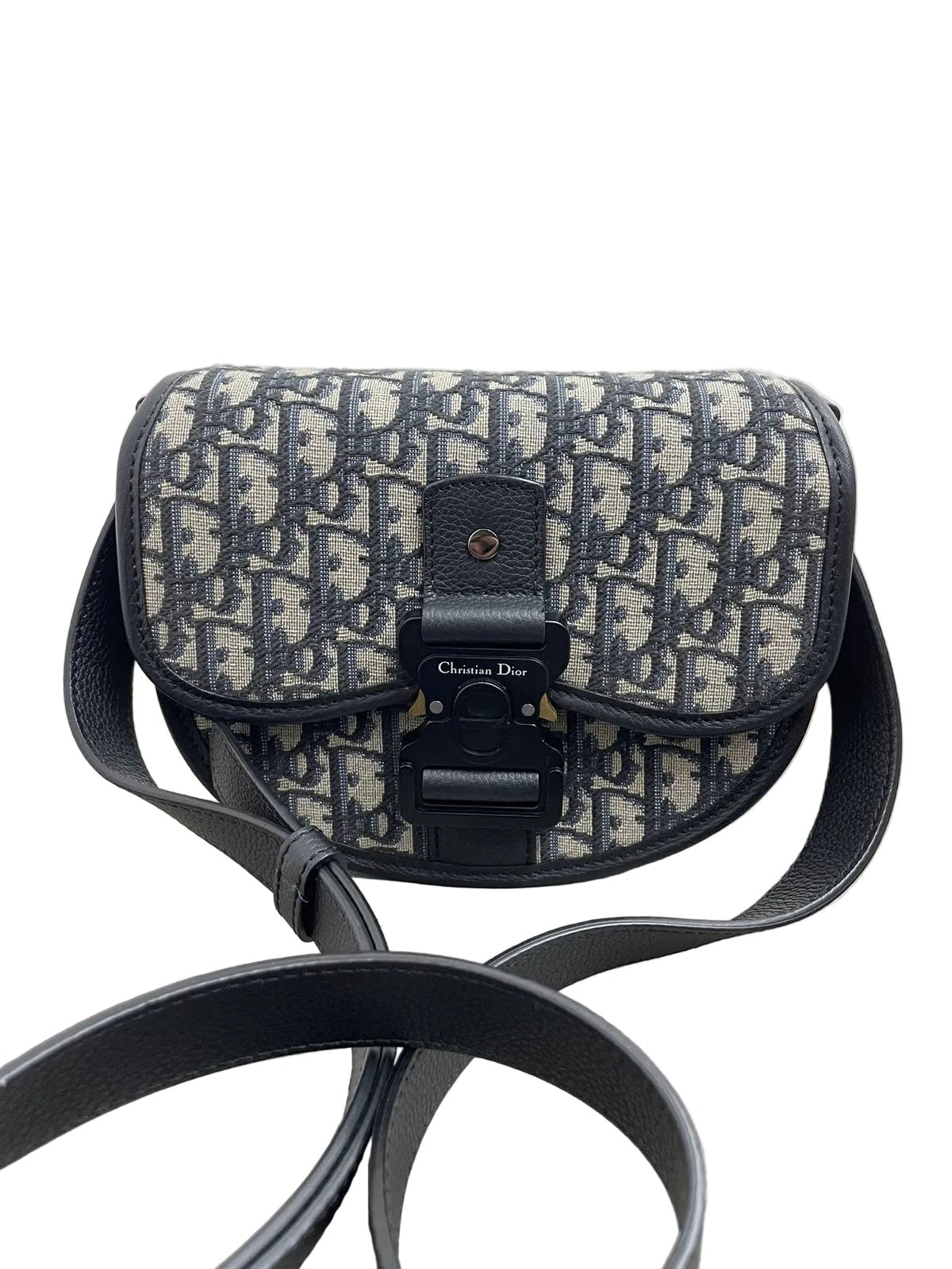 Christian Dior Mini Borsa Gallop in Jacquard Oblique Beige e Nero - AgeVintage