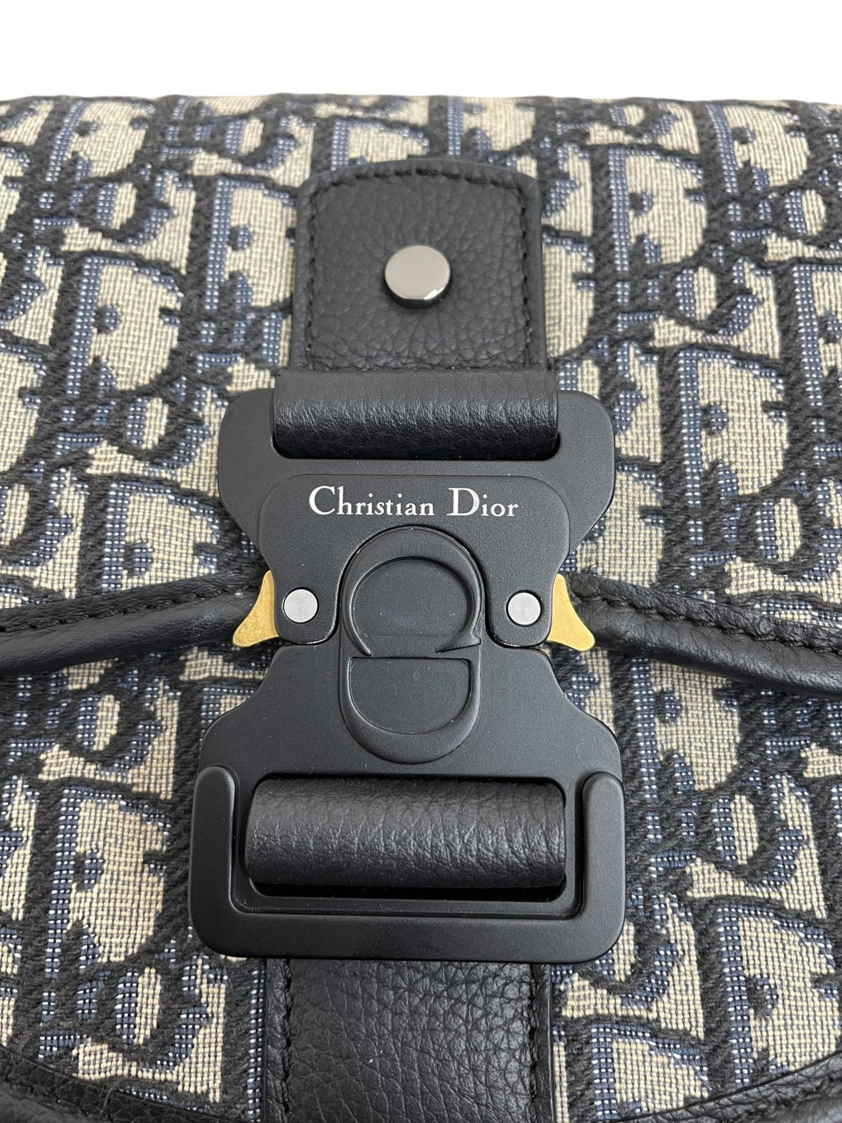 Christian Dior Mini Borsa Gallop in Jacquard Oblique Beige e Nero - AgeVintage