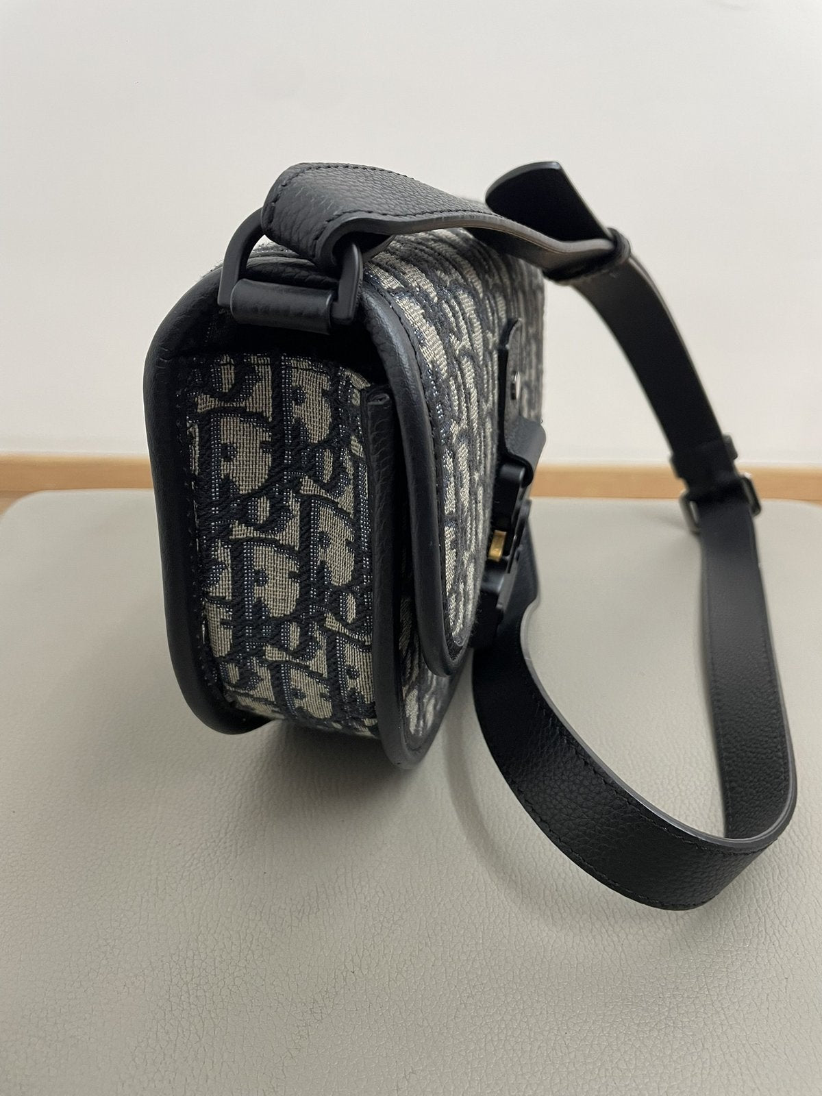 Christian Dior Mini Borsa Gallop in Jacquard Oblique Beige e Nero - AgeVintage