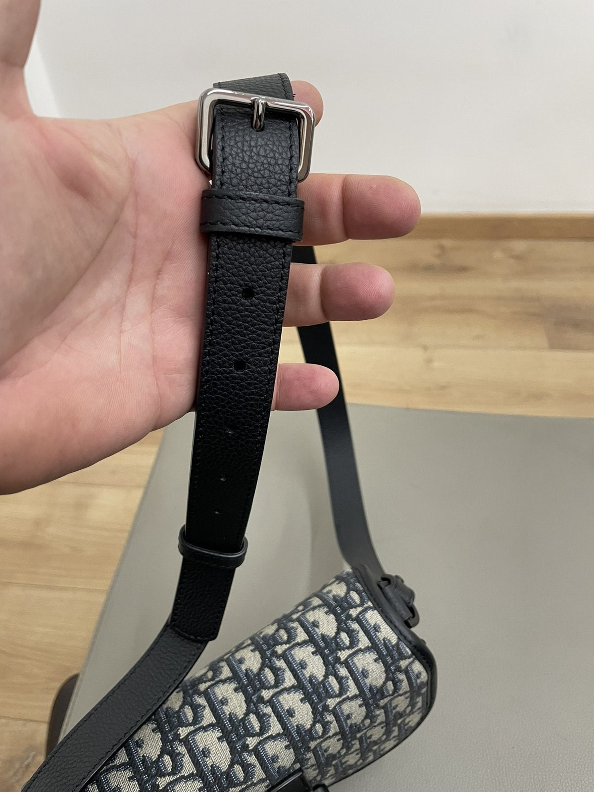 Christian Dior Mini Borsa Gallop in Jacquard Oblique Beige e Nero - AgeVintage