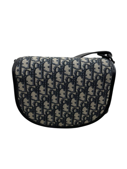 Christian Dior Mini Borsa Gallop in Jacquard Oblique Beige e Nero - AgeVintage