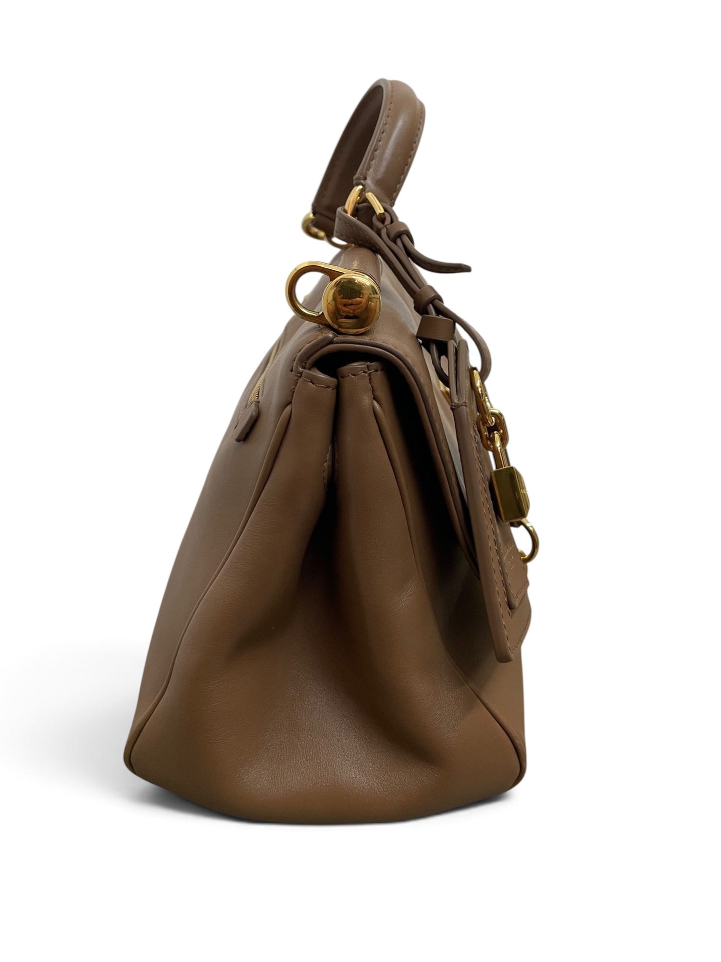 Vista laterale sinistra borsa Dolce Gabbana My Sicily marrone