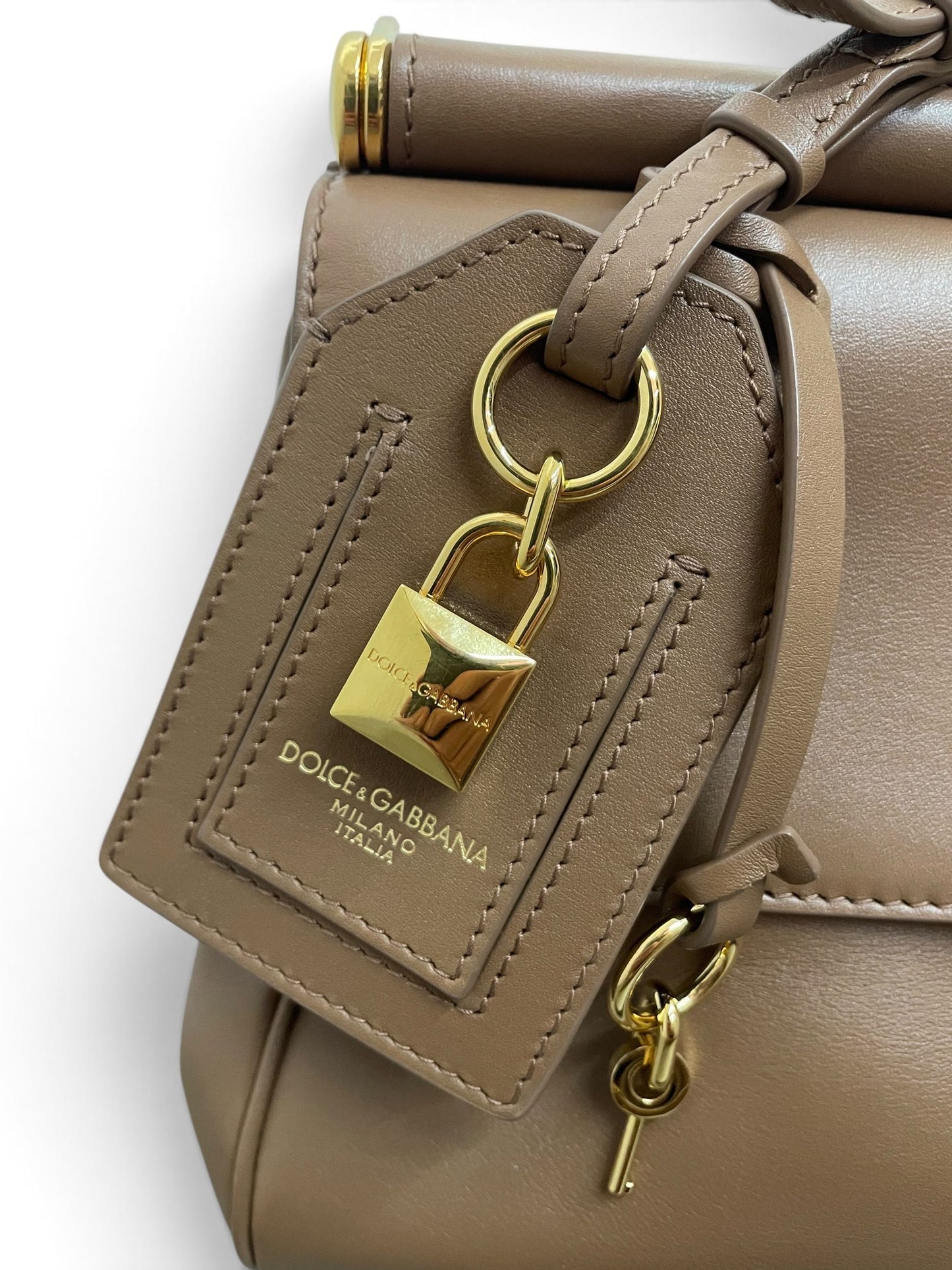 Tag indirizzo e lucchetto dorato borsa My Sicily Dolce Gabbana