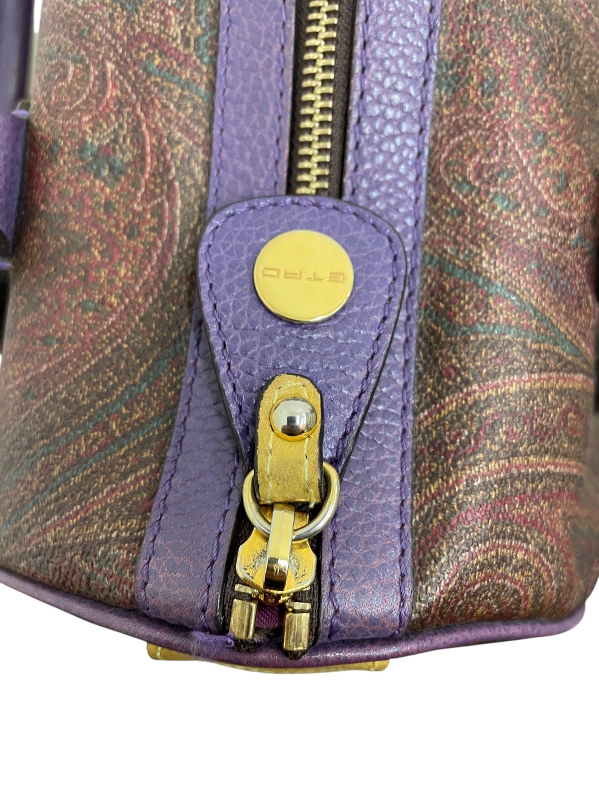 Etro borsa bauletto in tela jacquard e pelle - AgeVintage