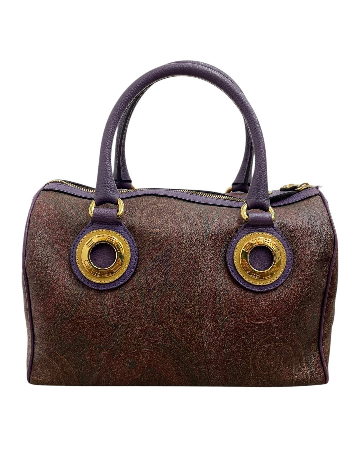 Etro borsa bauletto in tela jacquard e pelle - AgeVintage