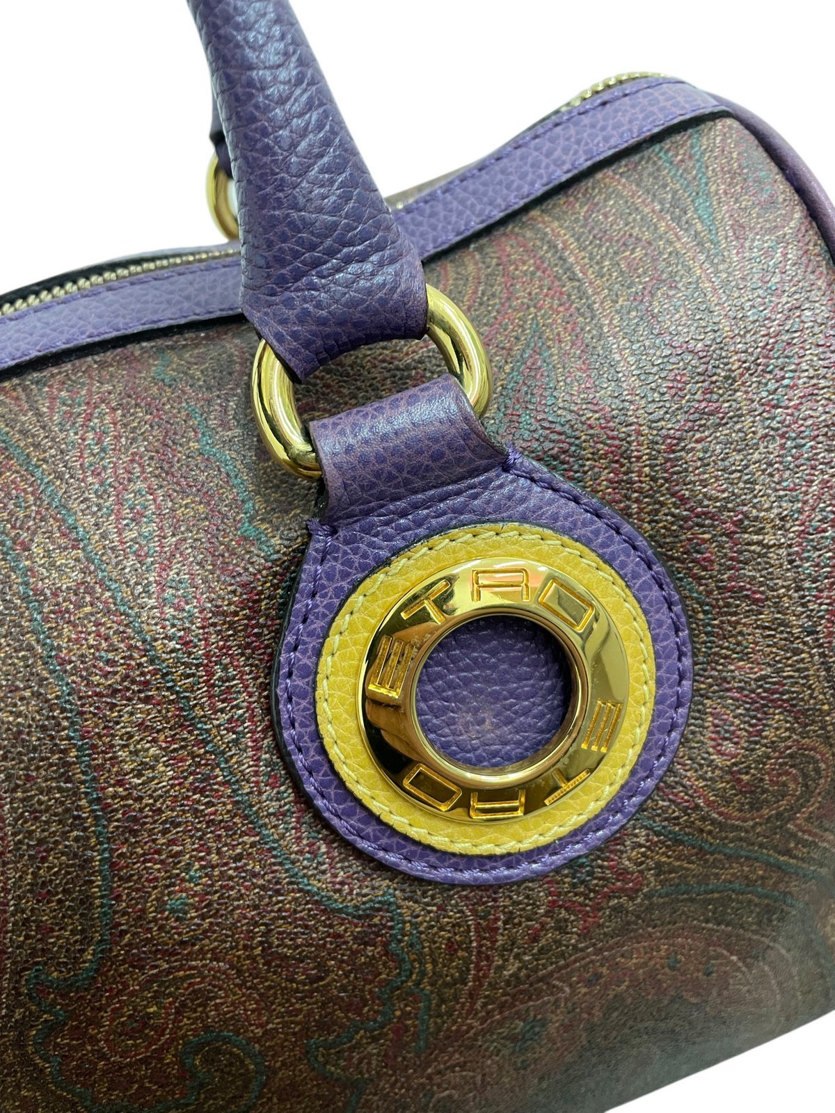 Etro borsa bauletto in tela jacquard e pelle - AgeVintage