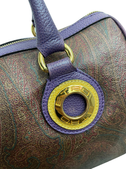 Etro borsa bauletto in tela jacquard e pelle - AgeVintage
