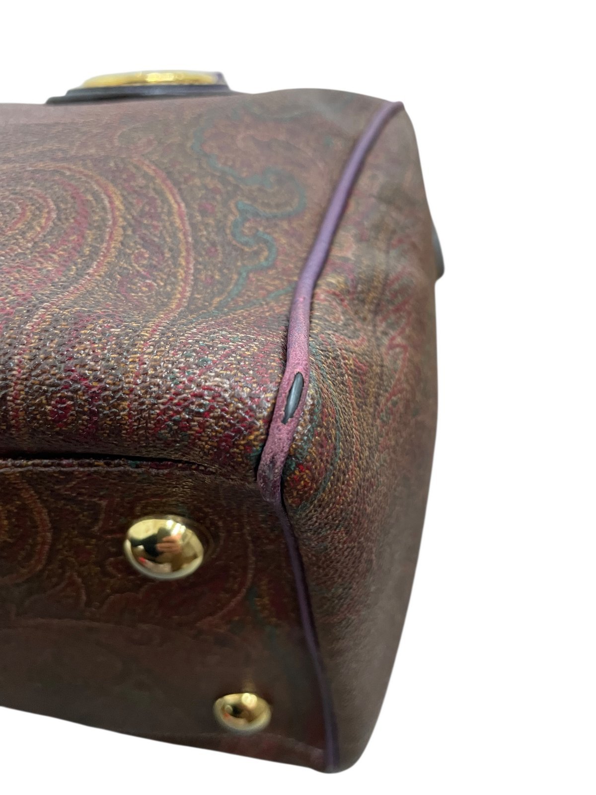 Etro borsa bauletto in tela jacquard e pelle - AgeVintage