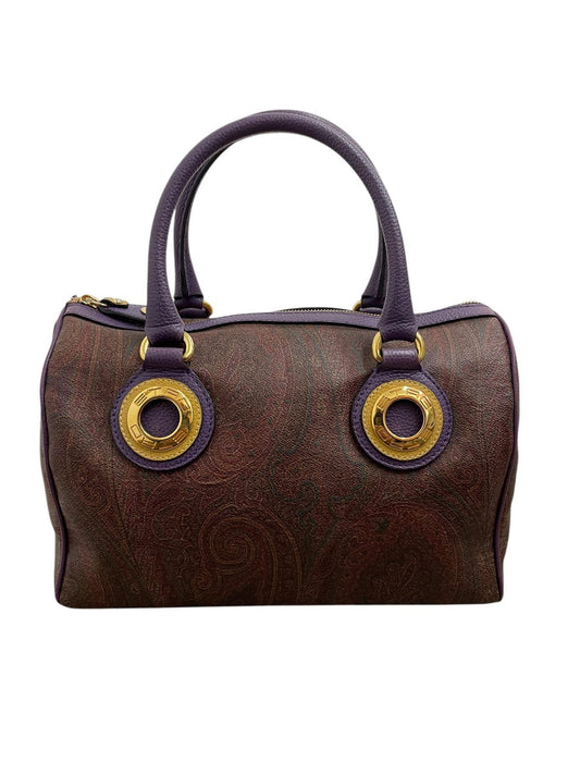 Etro borsa bauletto in tela jacquard e pelle - AgeVintage