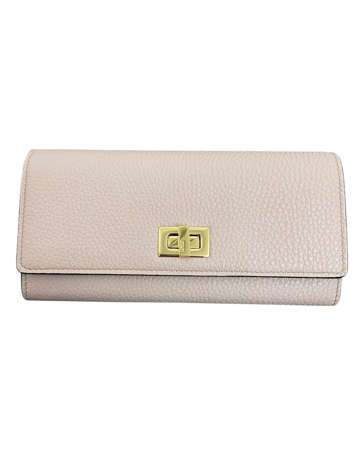 Fendi Portafoglio Continental Peekaboo in Pelle Rosa - AgeVintage