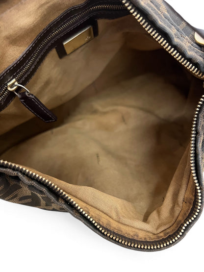 Interno beige borsa Fendi Zucca Hobo con zip